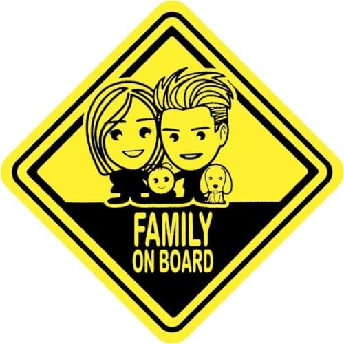 Creative Warning for The Family on The Boat Funny Car Sticker Pvc Personality Fashion Car Body Windows Exquisite Color Decal