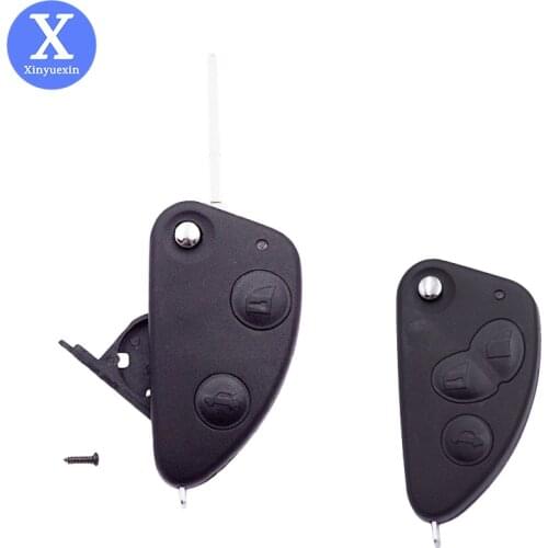 Xinyuexin 2 Button 3 Button Key Shell Car Flip Remote Key Shell Fob Uncut SIP22 Blade for Alfa Romeo 147 156 166 GT Car Key