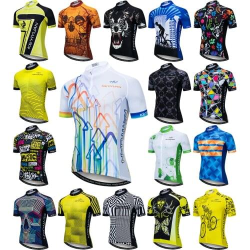 KEYIYUAN Funny Cycling Jersey Man Mountain Bike Clothing Quick Dry Racing MTB Bicycle Clothes Top Blusa Ciclismo Masculina