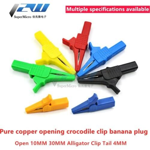 Pure copper opening 10mm 30mm alligator clip large medium crocodile clip tail 4mm banana plug multimeter pen cable alligator cli