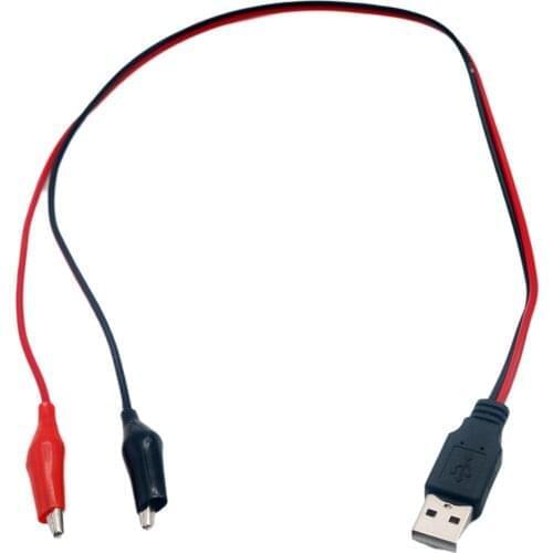 10pcs Alligator Clip to USB Male Test Wire Adapter DC Wire Test Cable Tester Detector Voltage Meter Ammeter 50cm