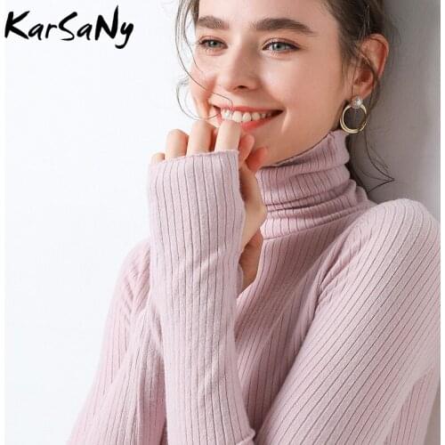KarSaNy Turtleneck Women Sweater Womens Sweaters Elegant Knitted Pullover Womens Fashion Warm Sweater For Women Winter 2019