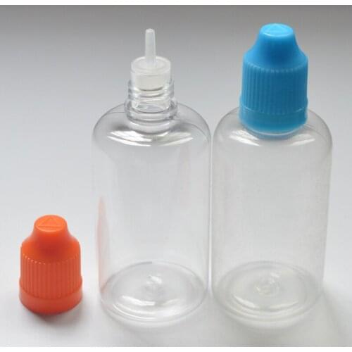 10pcs Empty Clear PET Plastic Bottle 50ml Dropper Bottles With Child Proof Cap E Liquid Vial
