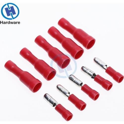 100pcs Assorted Female Male Bullet Butt Connector Insulated Crimp Wire Terminals for 22~10AWG