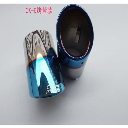 Car styling stainless steel Grilled blue exhaust pipe tail rear muffler tip pipes 1pcs for 2015 Mazda cx-5