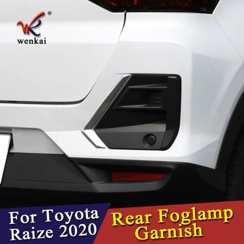 For Toyota Raize 2020 ABS Chrome Rear Fog Light Lamp Decor Cover Strips Car Exterior Accessories