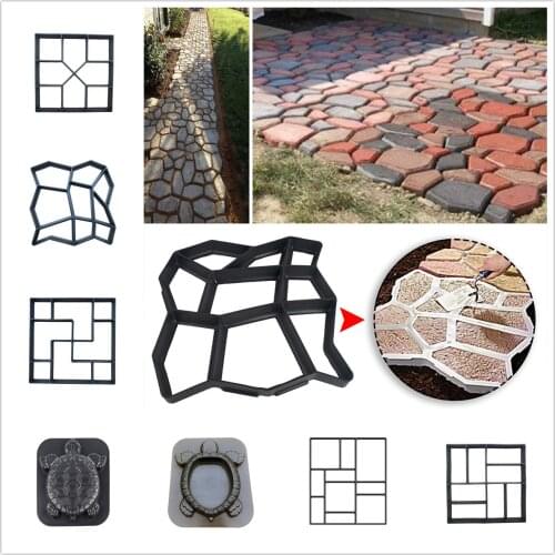 Diy paving mould home garden floor concrete Path Maker Manually Cement Brick Stepping Driveway Stone Road Mold Tool Decoration