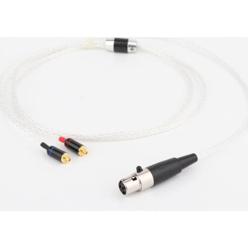 Hi-end 8 Cores Silver Plated Upgraded cable with 4Pin mini xlr female plug to MMCX Female plug HIFI