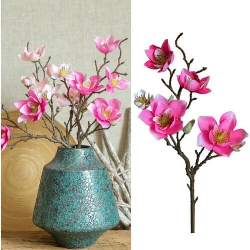 1Pc Artificial Simulation Dried Flower Mangnolia Decoration Bonsai Wedding Stage Party Garden Home Decor New Years Products