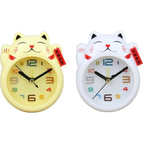 Chinese Lucky Cat Clock Feng Shui Character Clock Colorful Box Children Alarm Clock A0KE Home Decorations
