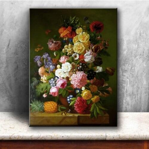 Classical retro europe flowers landscape canvas printings oil painting printed on canvas home room wall art decoration pictures