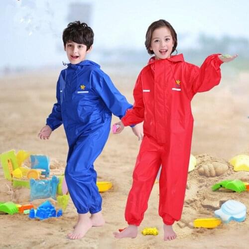 2021 Hooded Rain Boy Jumpsuits Waterproof Baby Girl Rompers Sports Children Overalls Outdoor Beach Teenage Kids Bodysuit Clothes