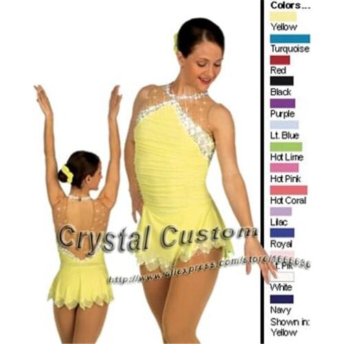 Beautiful Girls Ice Skating Dresses With Spandex Graceful New Brand Figure Skating Competition Dress Custom DR2669