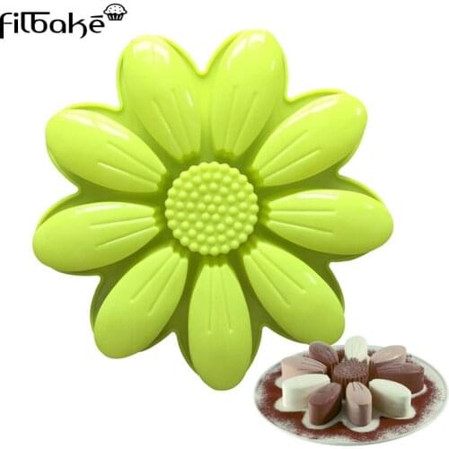 Kitchen Baking Accessories 9 Flap Sunflower Daisy Shaped Silicone Mold Large Cake Moulds Pan Bakeware DIY Baking Cake Molds