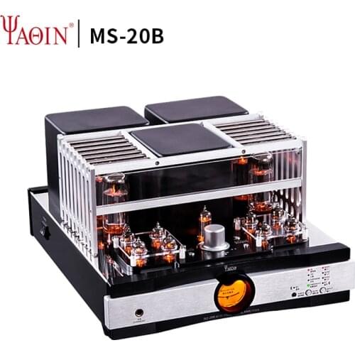 YAQIN MS-20B Bluetooth 5.0 tube amplifier 6J1 6Z4 EL34 CSR8675 HiFi combined push-pull home audio amplifier with remote control