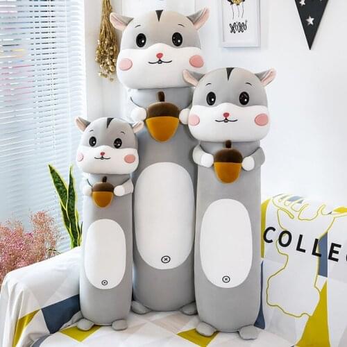Zqswkl 70/90/110cm cute hamster plush toy doll girls birthday gift long pillow hugs large stuffed animals soft toy for children