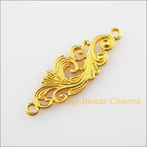 Fashion 30 New Leaf Clouds 1-1 Circle Connectors Gold Color Charms 9.5x29.5mm