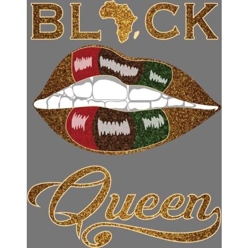 Black Queen Patch For Clothes Diy Heat Transfer Tops Appliqued Vinyl Fashion Stickers Heat Press Appliqued