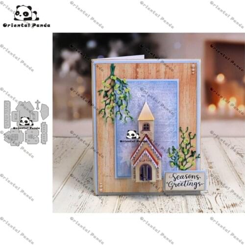 New Dies 2020 3D Miniatures Church Metal Cutting Dies diy Dies photo album cutting dies Scrapbooking Stencil stamps metal dies