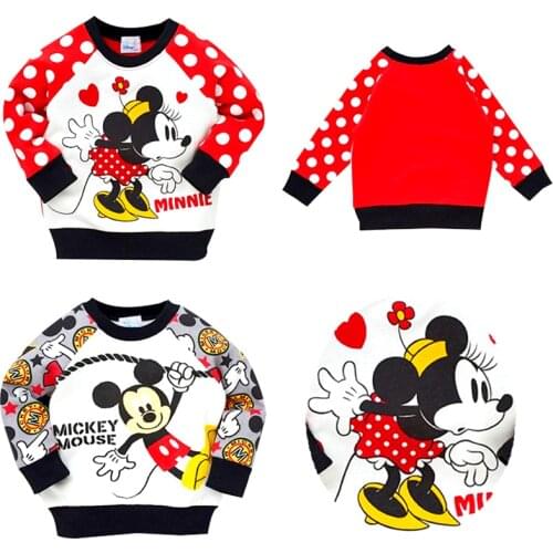 Autumn kids Casual Minnie Velveting Sweater Baby Boys Girls Mickey Mouse SpiderMan Cartoon Sweater Children Long Sleeve Clothing
