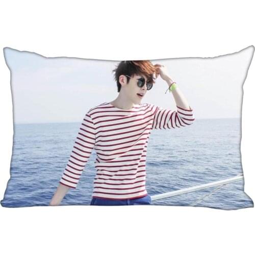 Hot Korea-Pop Custom Kim Woo Bin Satin Pillowcase 35x45cm (one side) Printed Zipper Silk PillowCover Custom Logo gift