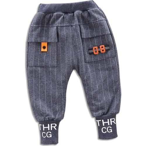New Baby Boy Girl Casual Letter Clothes Spring Autumn Children Cotton Pants Kids Striped Clothing Infants Fashion Sport Trousers