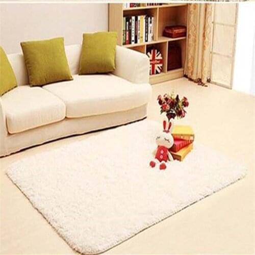 Fluffy Rugs Anti-Skiding Shaggy Area Rug Dining Room Carpet Floor Mats White shaggy rugs shag rugs