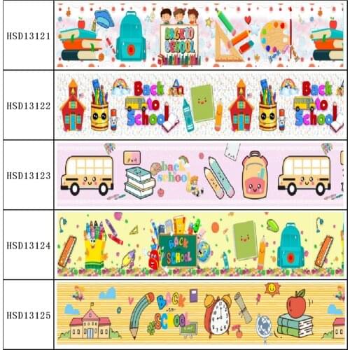 HuangTao 22MM 25MM 38MM 50MM 75mm Printed Pattern on Grosgrain Ribbon for diy ribbon