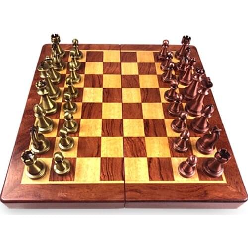 Charm Chess Set Luxury Wood Statue Box Design Medieval Knight Chess Pieces Metal Games Jogo De Tabuleiro Leisure Entertainment