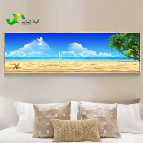 Blue Seascape Beach Canvas Painting Nordic Style Kidroom Print On Wall Poster Home Decor Canvas Picture For Living Room Unframed