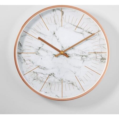 Modern Wall Clock Marble Gold Nordic Luxury Creative Silent Rose Gold Frame Novelty Watches Reloj De Pared Modern Accessories
