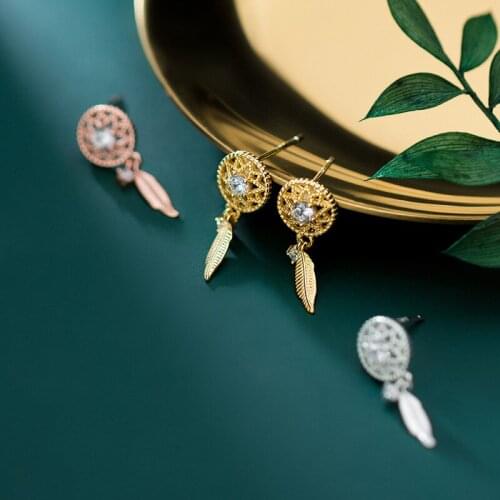 COLUSIWEI Vintage Feathers Stud Earrings for Women 925 Sterling Silver 3 Color Ear Studs Luxury Wedding Engagement Jewelry