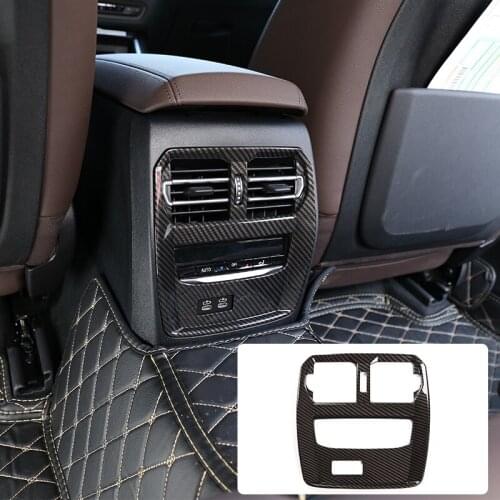 1 Pcs ABS Carbon Fiber Car Rear Air Vent Frame Cover Trim For BMW G20 3 Series 2020 Accessories