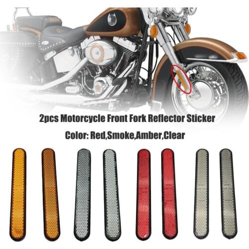 2pcs Motorcycle Front Fork Reflector Sticker Lower Legs Slider Safety Warning For Harley Dyna Softail Sportster 883 1200 Fatboy
