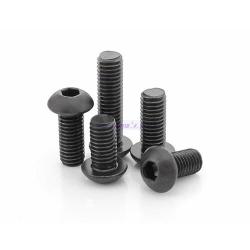 30pcs/Lot Metric Thread ISO7380 M8 10.9 Alloy Steel Button Head Hex Socket Cap Screw Bolt Brand New