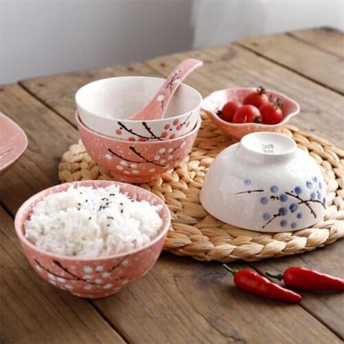 4.5 Inch Japanese Ceramic Under Glaze Rice Bowl Creative Kitchen Noodle Bowl Hotel Restaurant Soup Bowl Household Tableware
