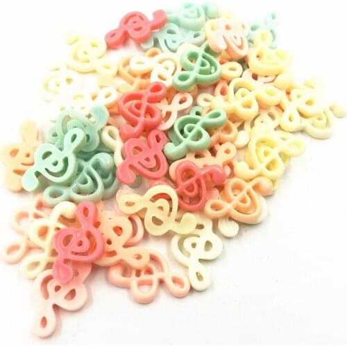 50Pcs Pendants Music Note Resin Mixed Colorful Fashion Jewelry DIY Findings Charms 20mm