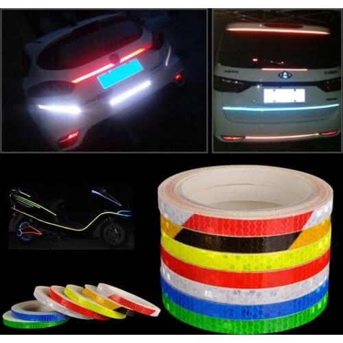 8M Car Reflective Stickers Motorcycle Bike Reflector Safety Mark Warning Decoration Rim Decal Tape Cycling Bicycle Accessories
