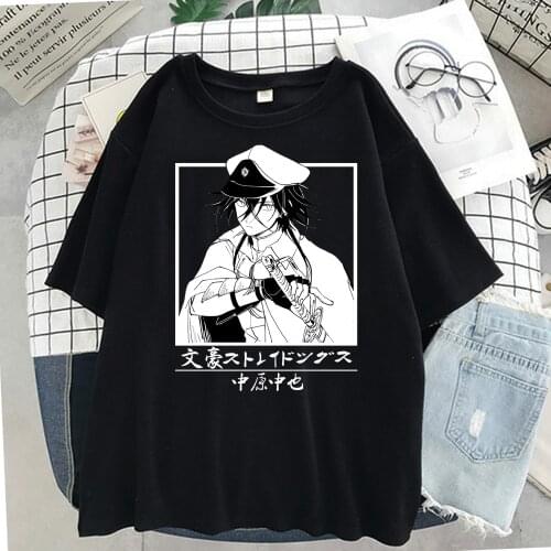 Bungo Stray Dogs Nakahara Chuuya Summer Cool Printing T-shirt Short-sleeved Fashion Casual T-shirt