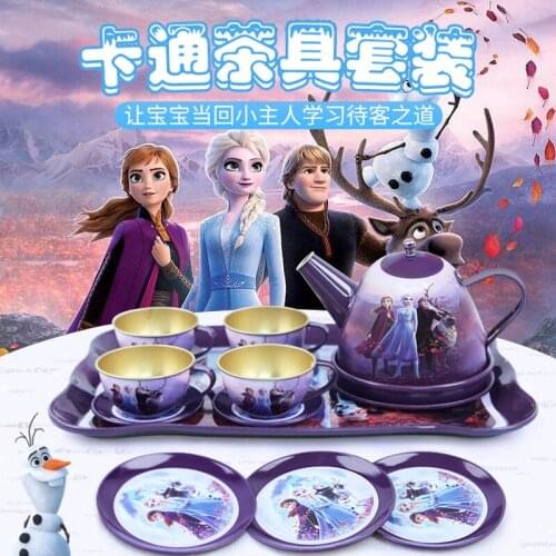 Disney ice and snow Wonderland childrens simulation teapot afternoon tea set kitchen toy girl Frozen Princess Birthday Present