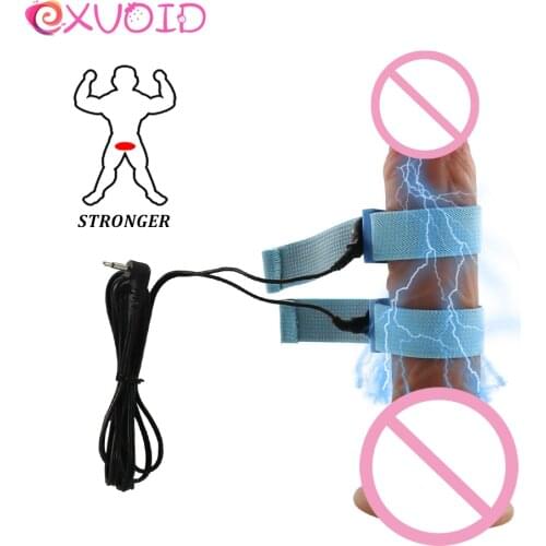 EXVOID Delay Ejaculation Electric Shork Accessories Penis Sleeve Rings Sex Toys for Men Cock Sleeve Rings Medical Themed Toys