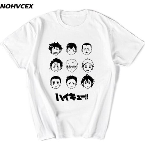 Haikyuu Cartoon Cute Print Men Japan Anime Volleyball Club T-shirt Kuroo Bokuto Oya Manga Shoyo Hip Hop