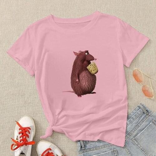 Ratatouille Printed T-Shirt Emile Cheese Tee Disney Short Sleeve Modern Ratatai Remy Womens O-Neck Top Animation Summer Clothes