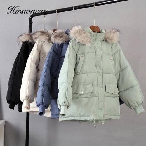 Hirsionsan candy color Winter Women Parkas Coat 2020 Casual Thicken Warm Hooded Padded Jackets Female Solid Outwear Snow Jacket