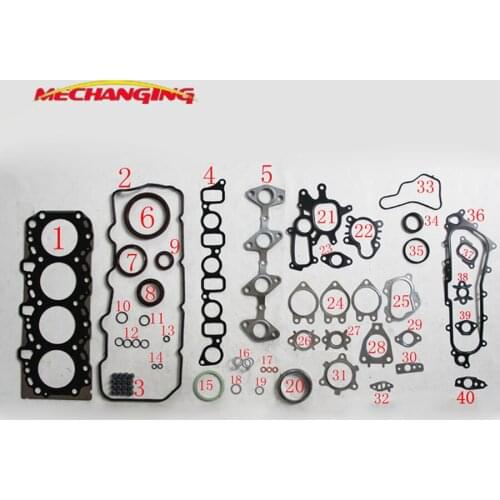 Customized LOGO 2KD 2KDFTV For TOYOTA HIACE III HILUX II Metal Engine shim Engine Parts Full Set Engine Gasket 04111-30030