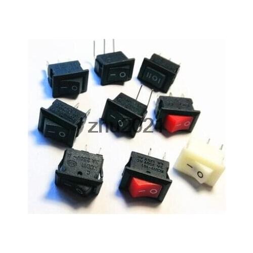 KCD11 Rocker Switch Red/Black 2Pins/ 3Pins 10x15mm 3A250V 20pcs