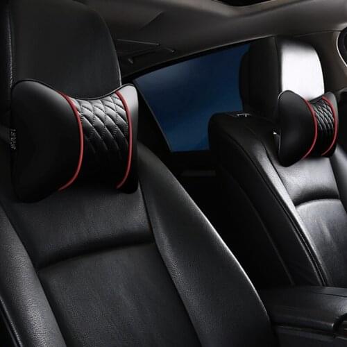 Leather headrest car headrest with bamboo charcoal health care neck fit Honda civic CRV spirior most cars,free shipping