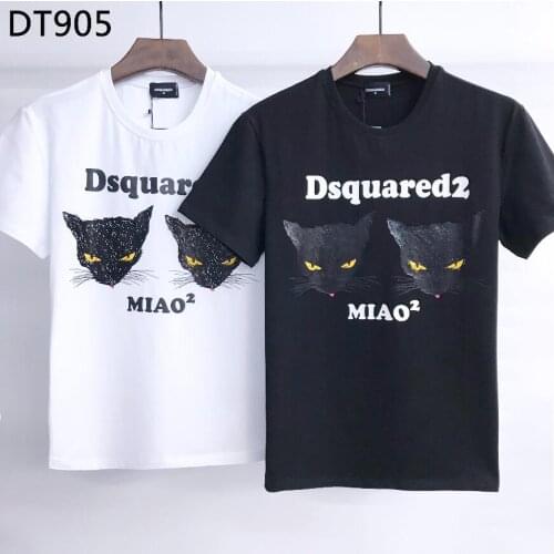 2021 Hot Selling Genuine Dsquared2-T-Shirt Women/Men Fashion Pure Cotton Printed Casual Short Sleeve Round Neck T-Shirt DT905