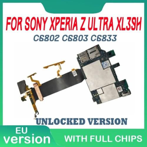 100% Original For Sony Xperia Z Ultra XL39h C6802 C6803 C6833 Motherboard Working Unlocked Mainboard