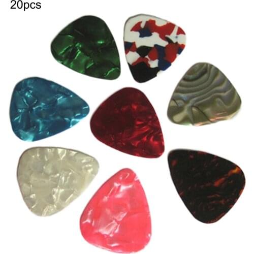 20 pieces 0.46/0.71 mm Celluloid Guitar Pick Mediator for Acoustic Electric - 20 Colors Custom